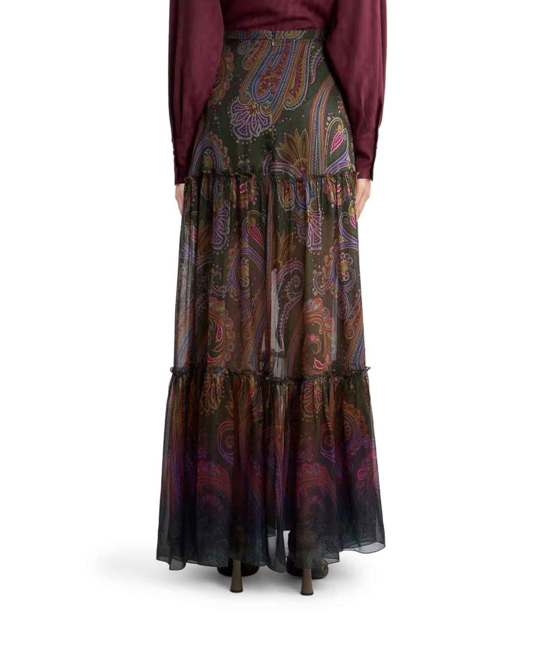 ETRO Мульти шелковая юбка макси, фото 4