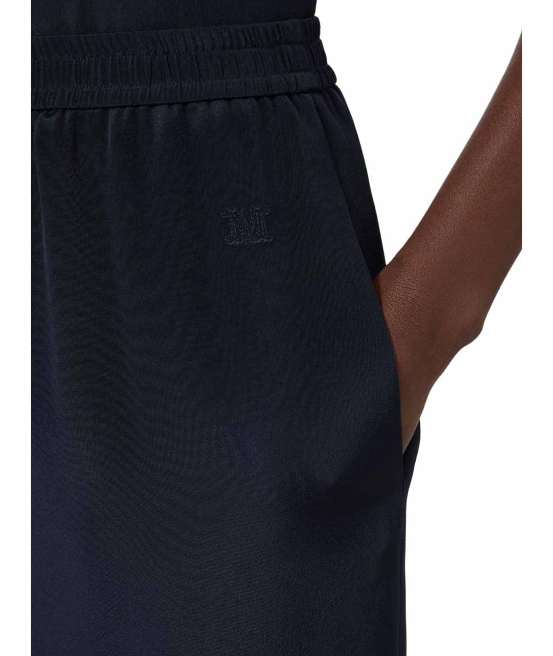 MAX MARA Синие шелковые брюки широкие, фото 5