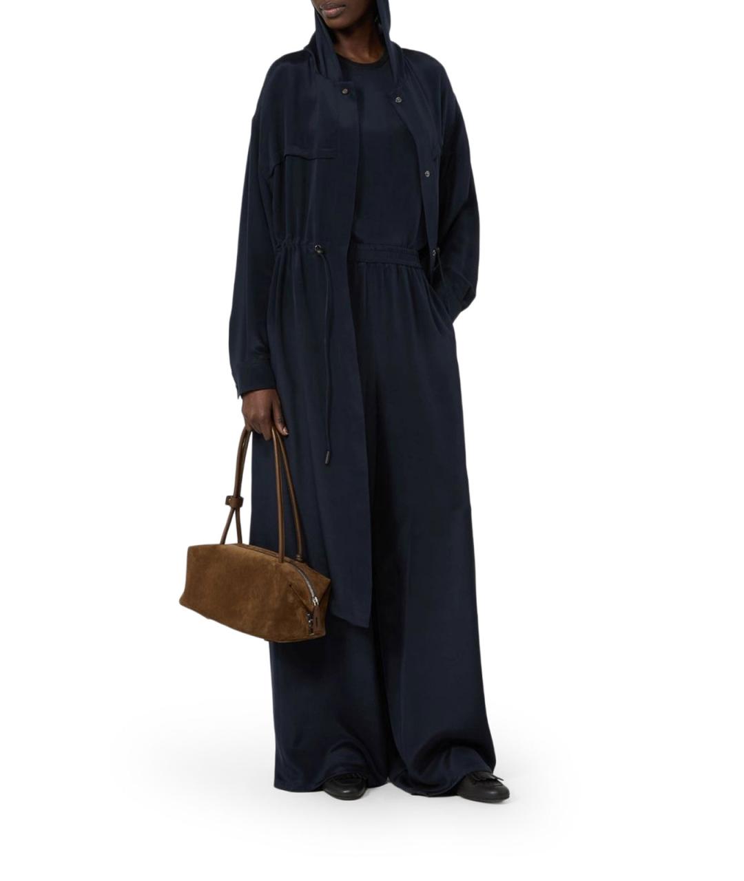 MAX MARA Синие шелковые брюки широкие, фото 2
