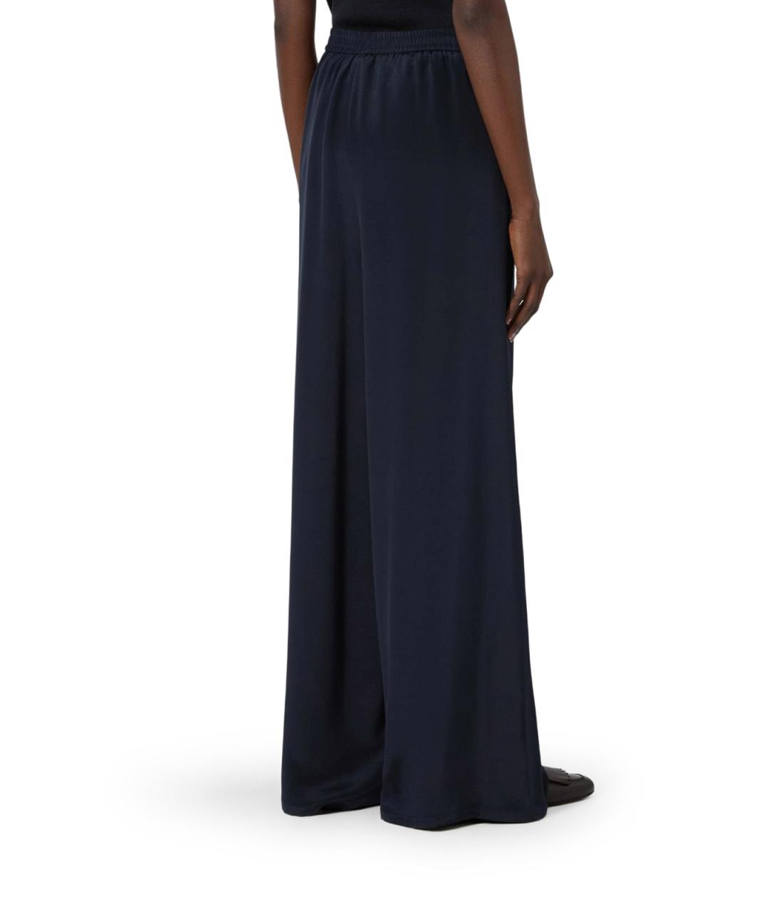 MAX MARA Синие шелковые брюки широкие, фото 4