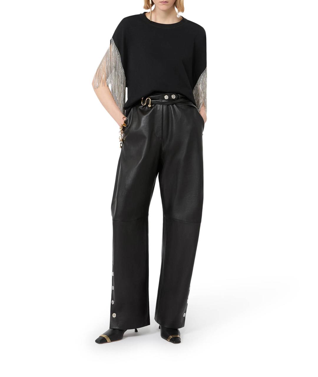 SPORTMAX Черная хлопковая футболка, фото 2