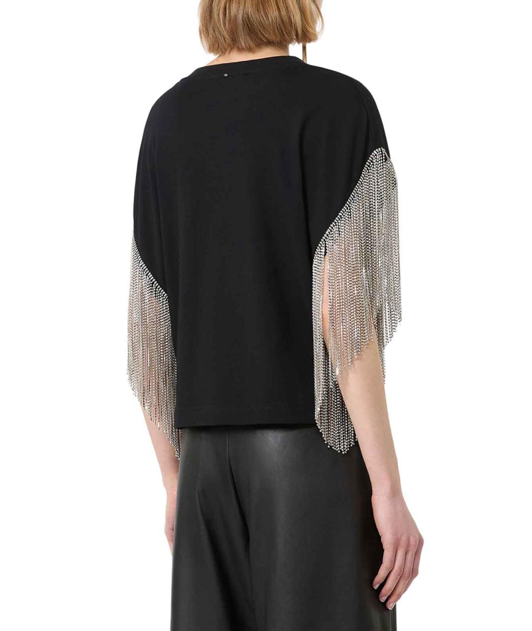 SPORTMAX Черная хлопковая футболка, фото 4