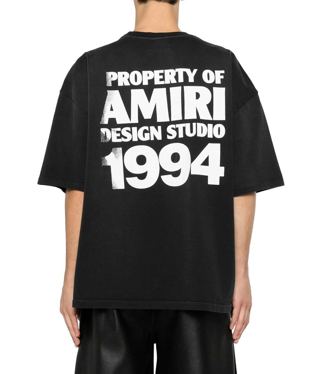 AMIRI Черная хлопковая футболка, фото 4
