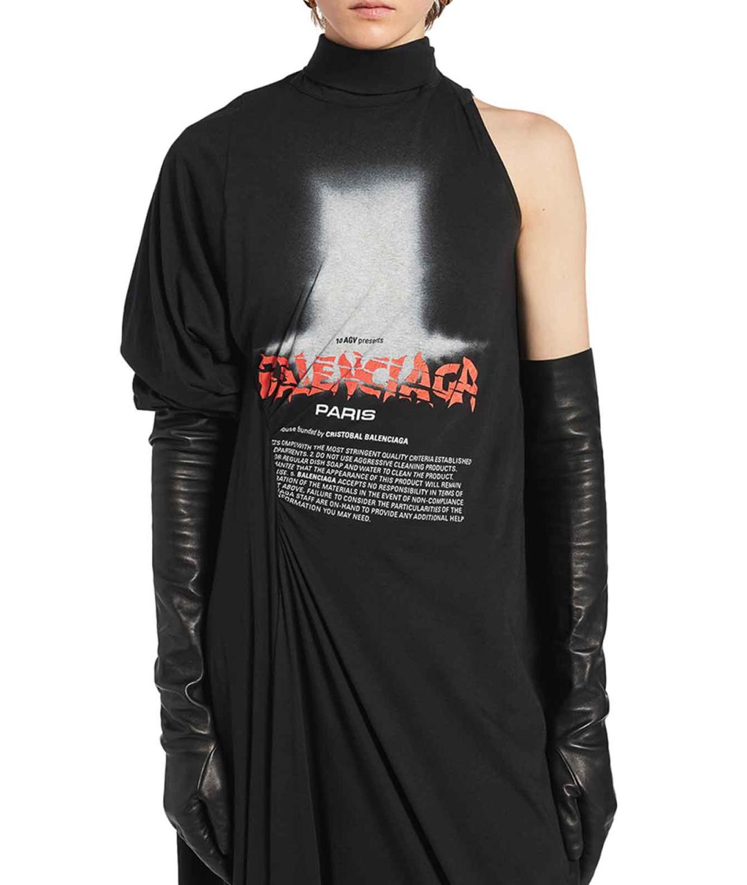 BALENCIAGA Черное хлопковое повседневное платье, фото 5