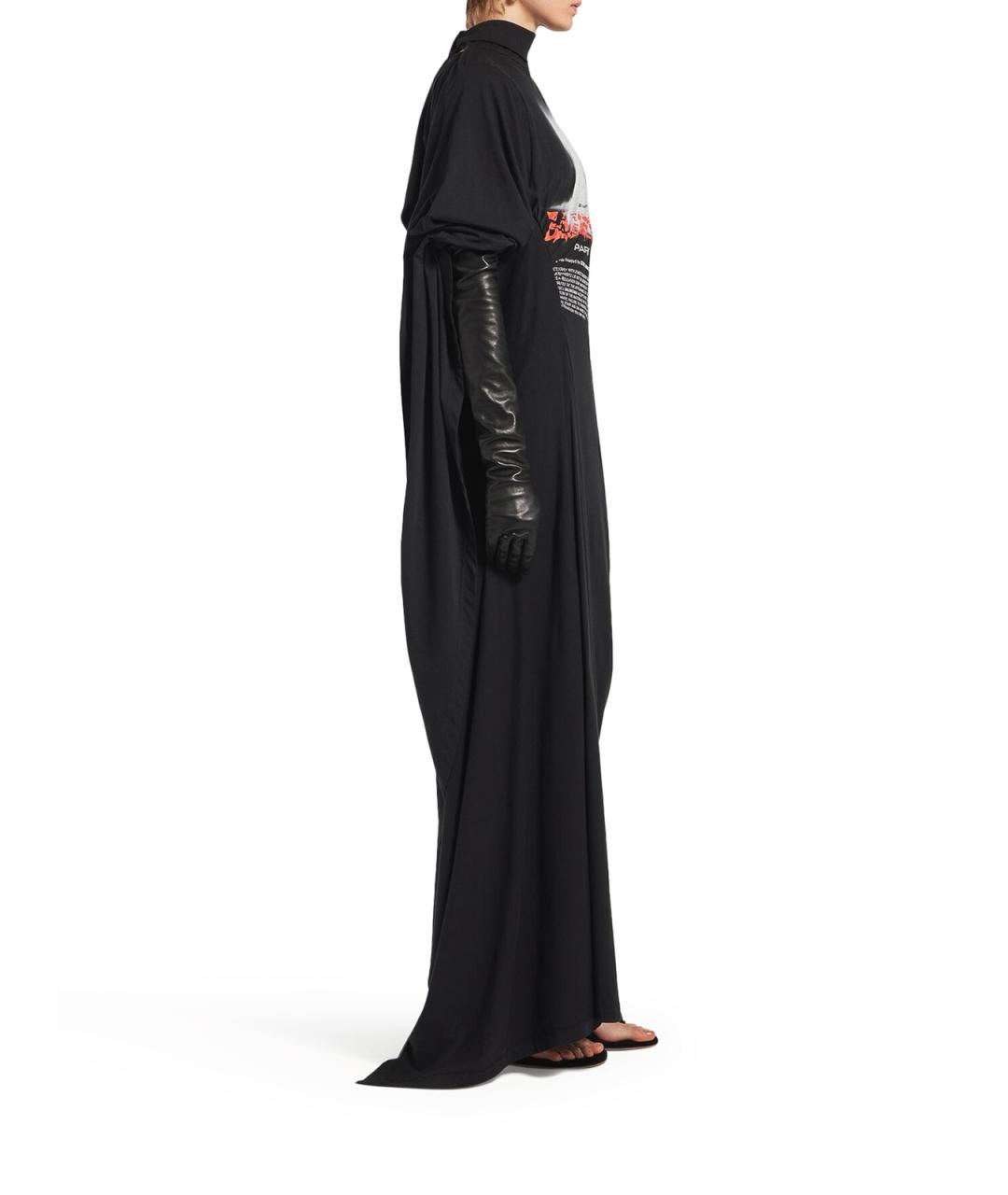 BALENCIAGA Черное хлопковое повседневное платье, фото 4