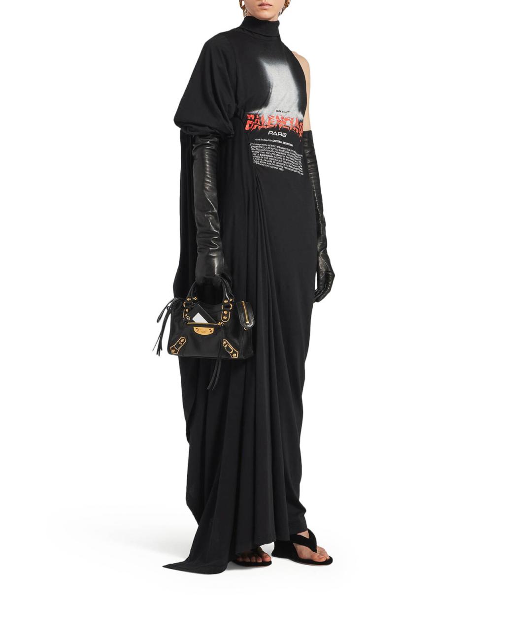 BALENCIAGA Черное хлопковое повседневное платье, фото 2