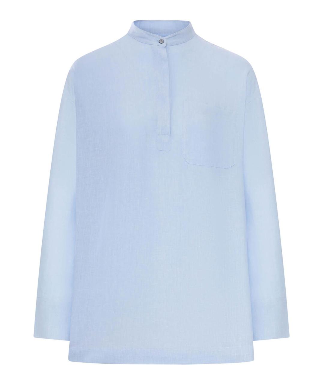 'S MAX MARA Голубая льняная рубашка, фото 1