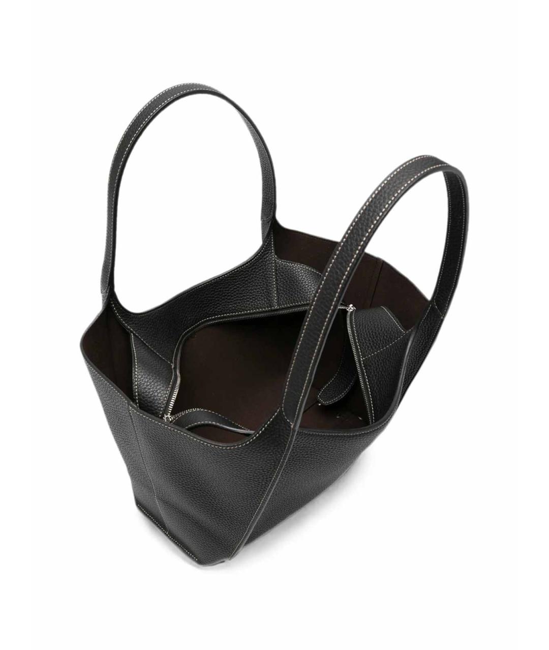 TOD'S Черная кожаная сумка тоут, фото 3