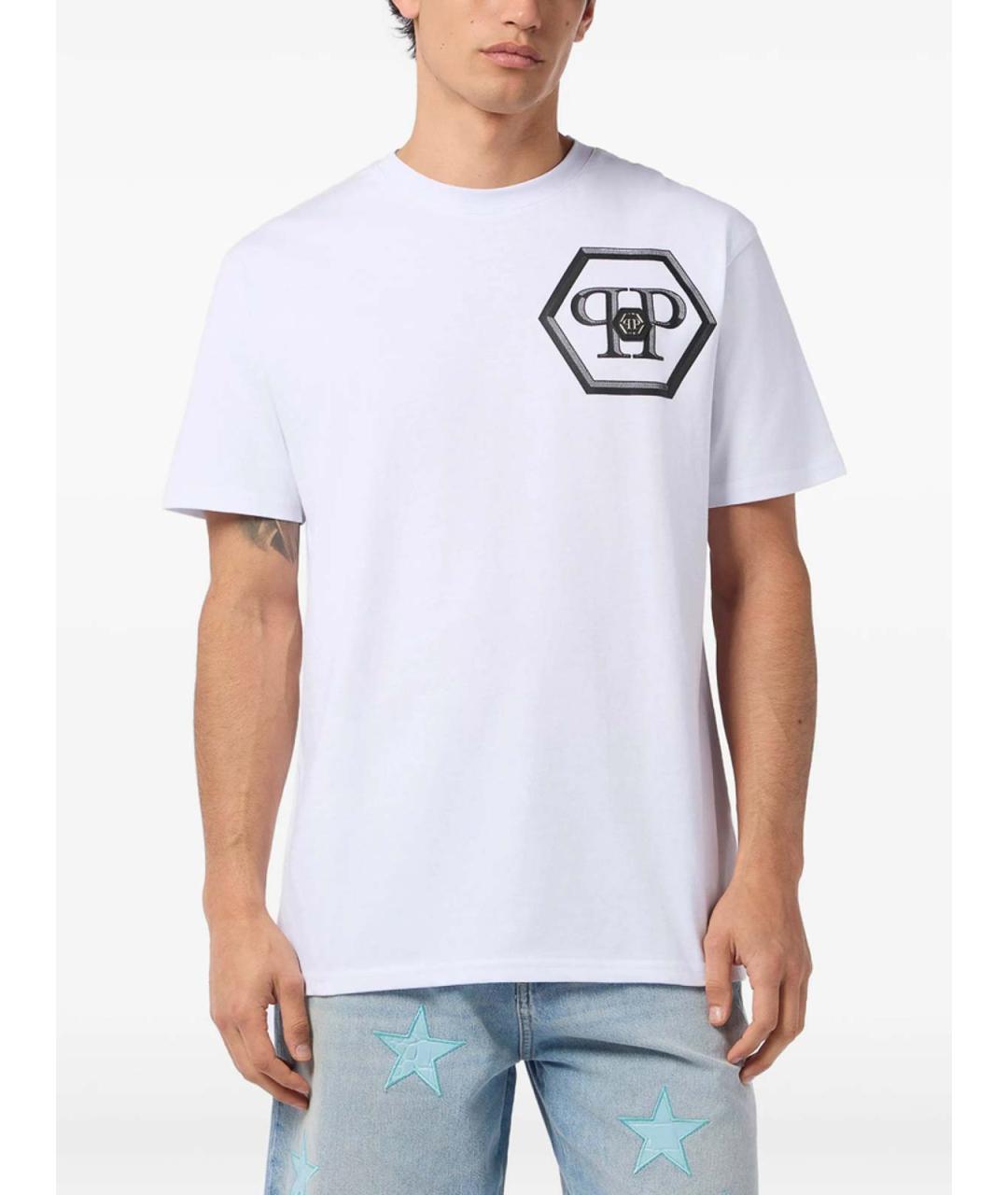 PHILIPP PLEIN Белая хлопковая футболка, фото 4