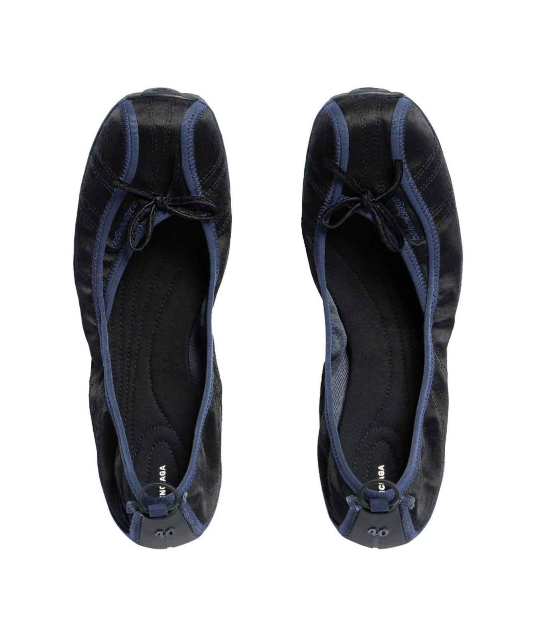 BALENCIAGA Черные текстильные балетки, фото 4