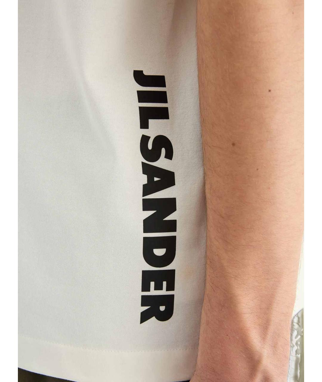 JIL SANDER Белая хлопковая футболка, фото 2