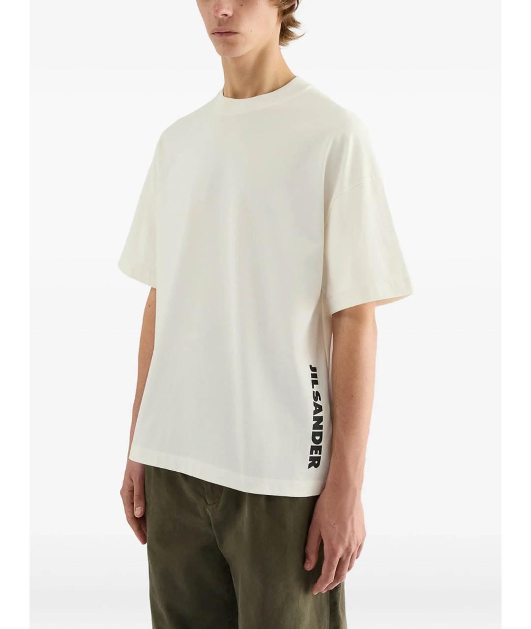 JIL SANDER Белая хлопковая футболка, фото 4