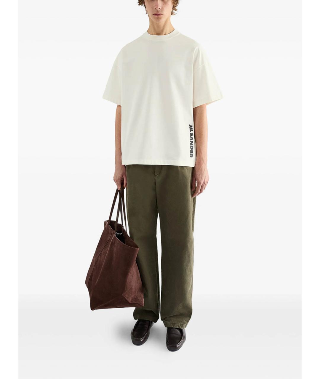 JIL SANDER Белая хлопковая футболка, фото 3