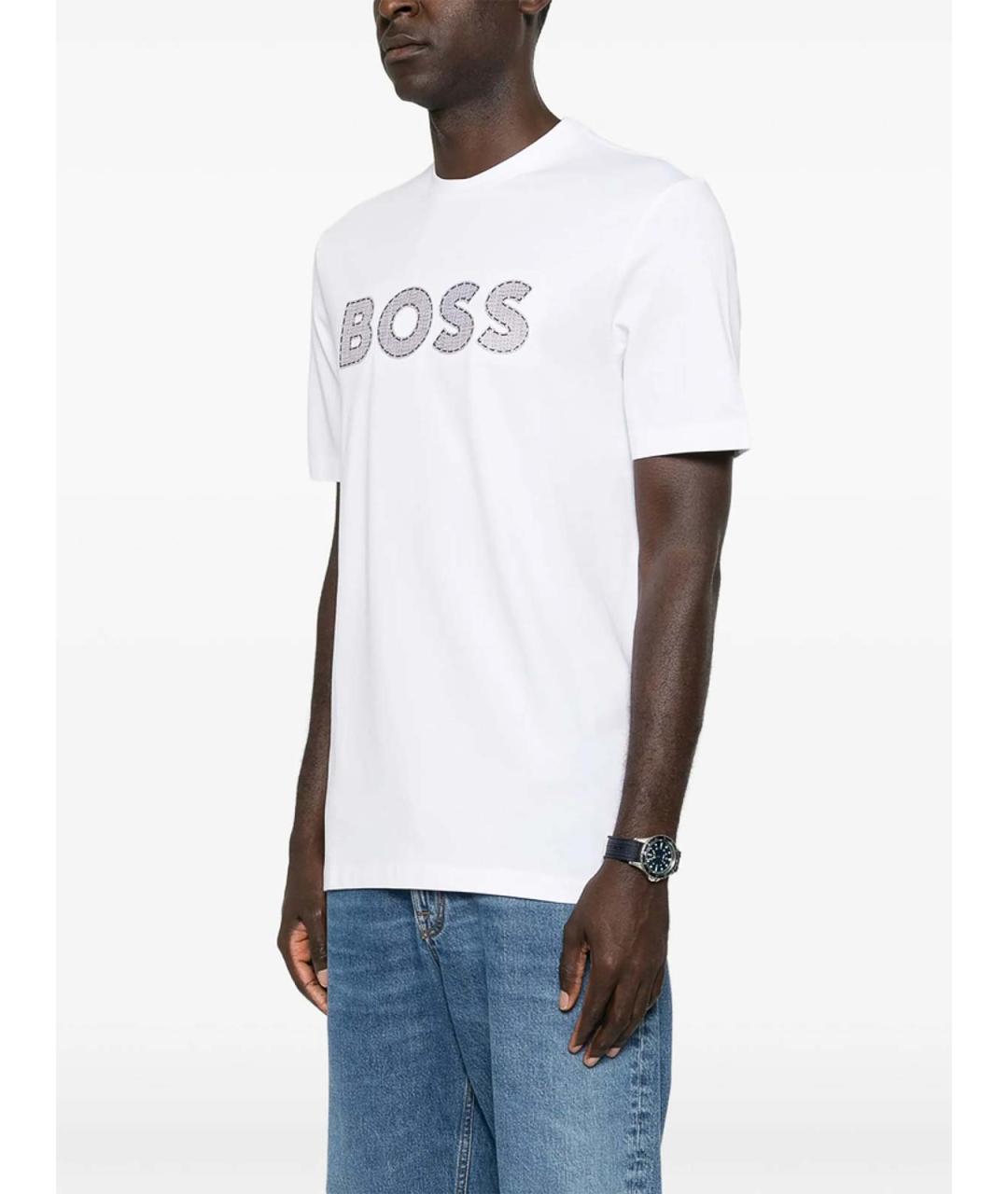 HUGO BOSS Белая хлопковая футболка, фото 5