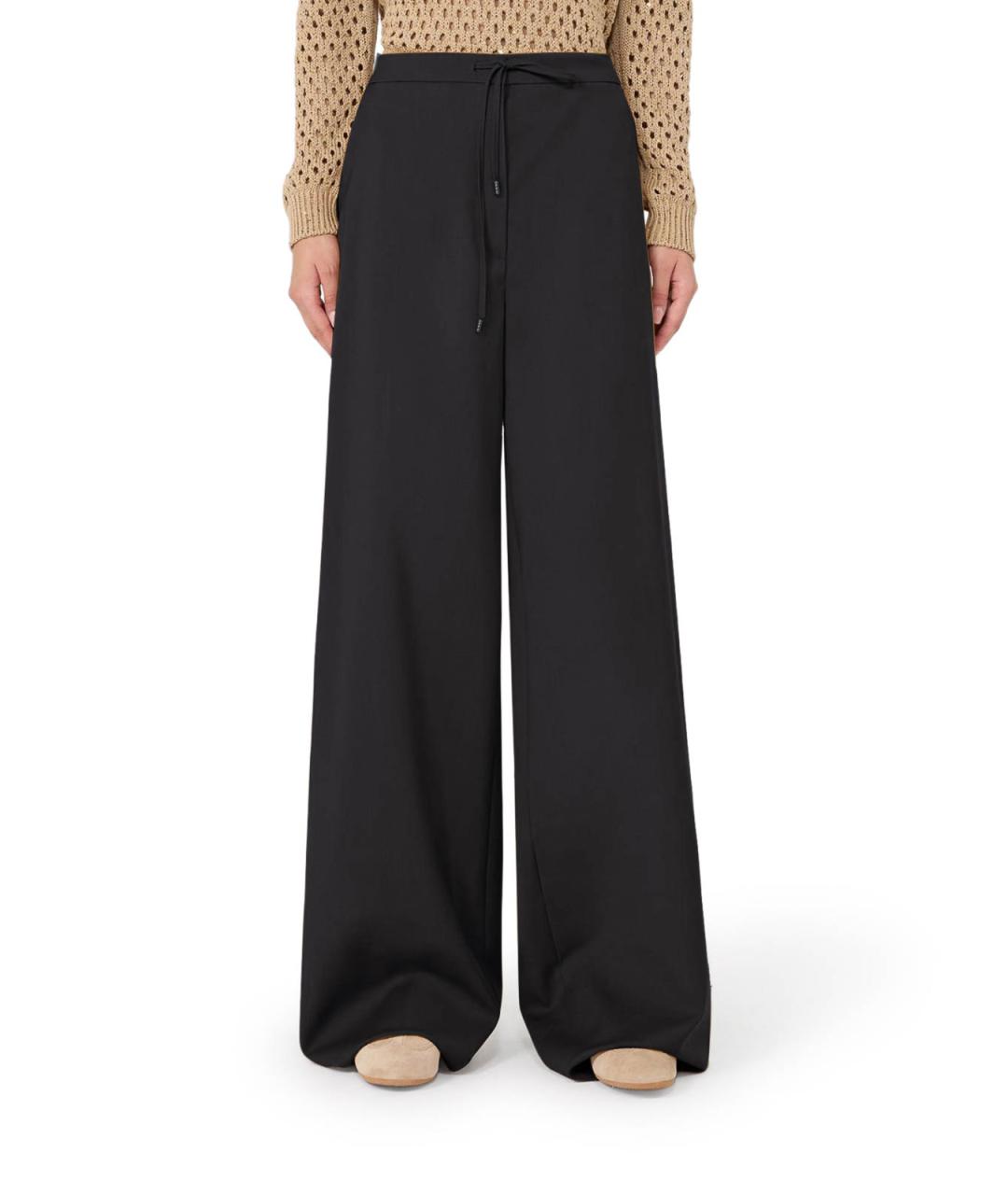 MAX MARA Черные брюки широкие, фото 3