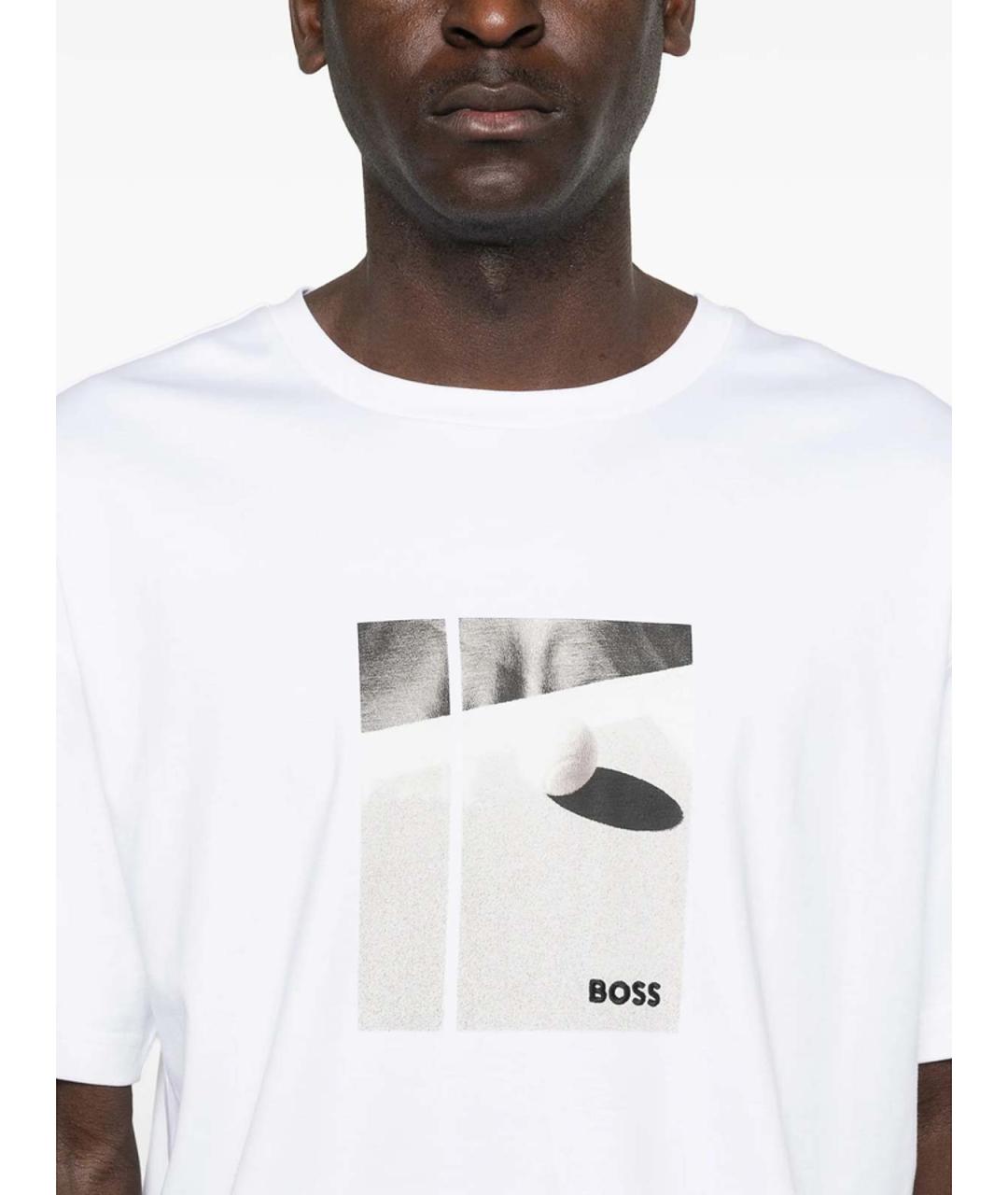 HUGO BOSS Белая хлопковая футболка, фото 4