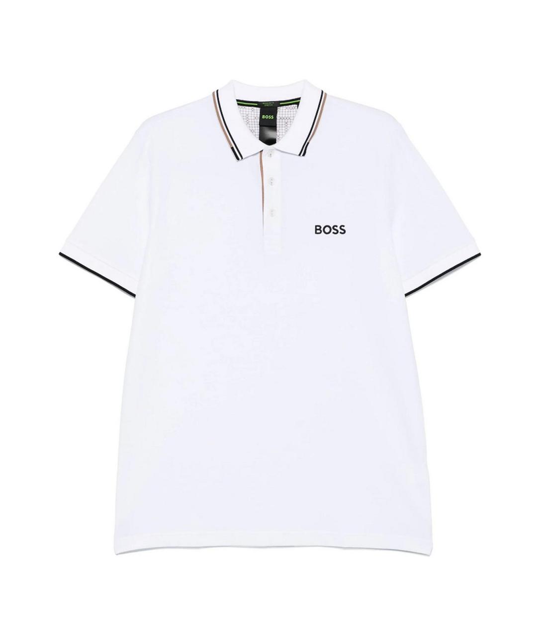 HUGO BOSS Белое хлопковое поло с коротким рукавом, фото 1