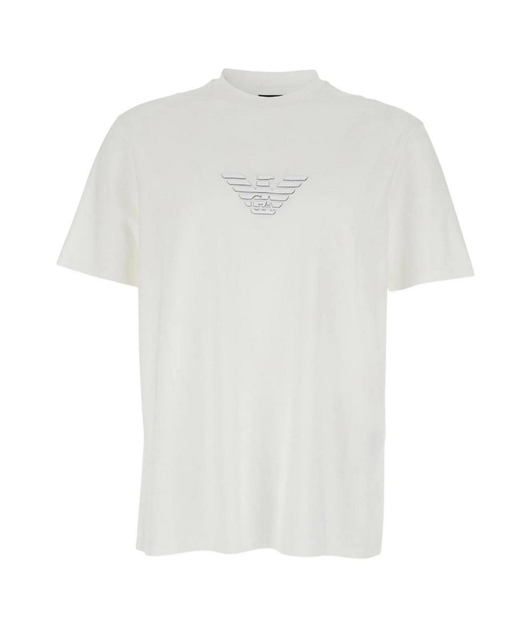 EMPORIO ARMANI Белая хлопковая футболка, фото 1