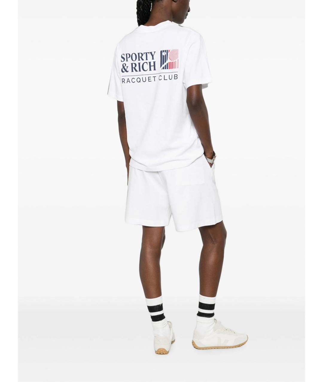 SPORTY AND RICH Белая хлопковая футболка, фото 2