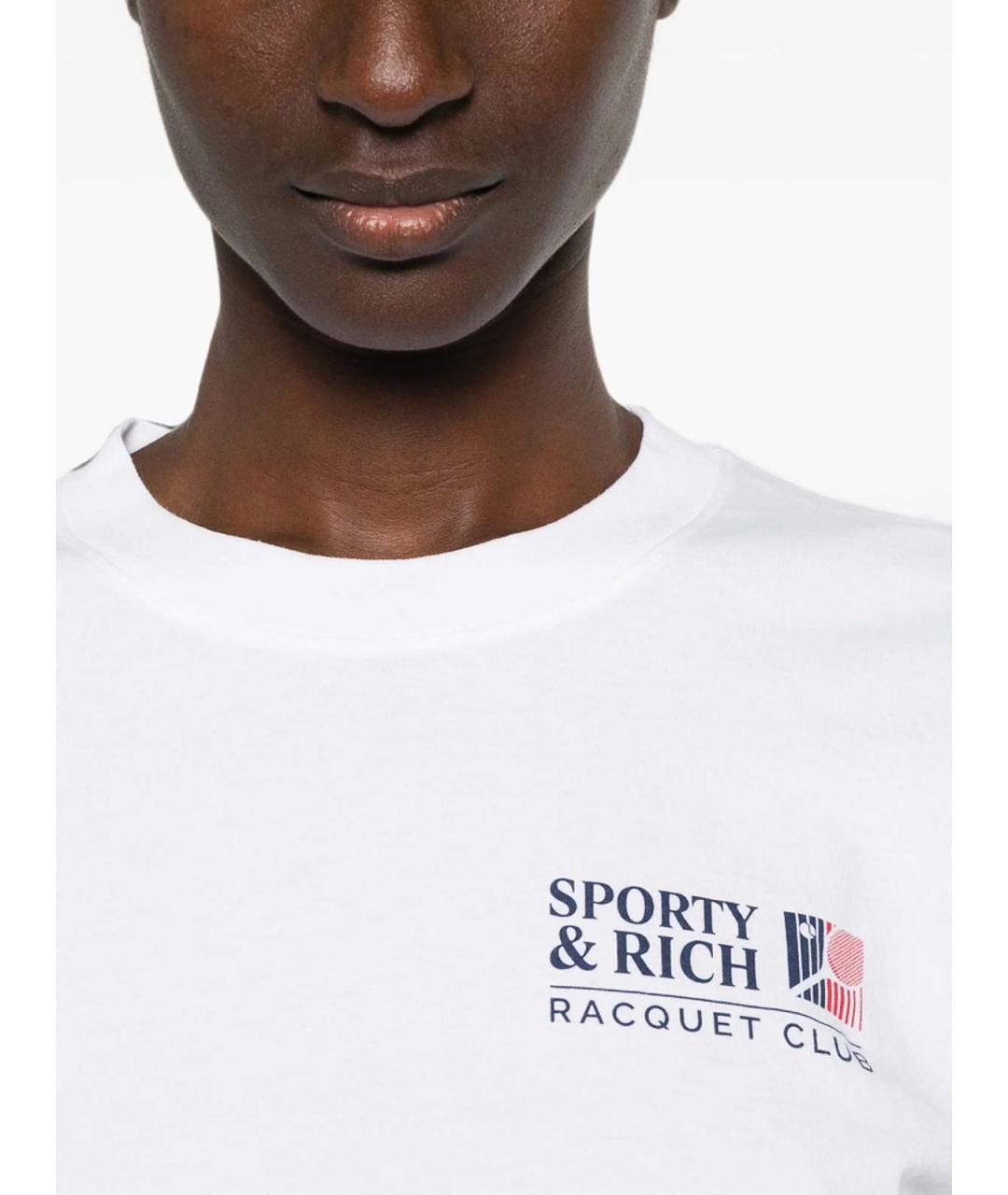 SPORTY AND RICH Белая хлопковая футболка, фото 3