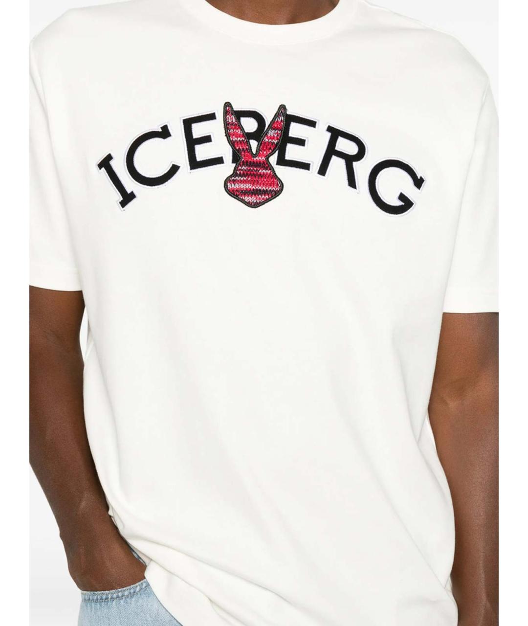 ICEBERG Белая хлопковая футболка, фото 5
