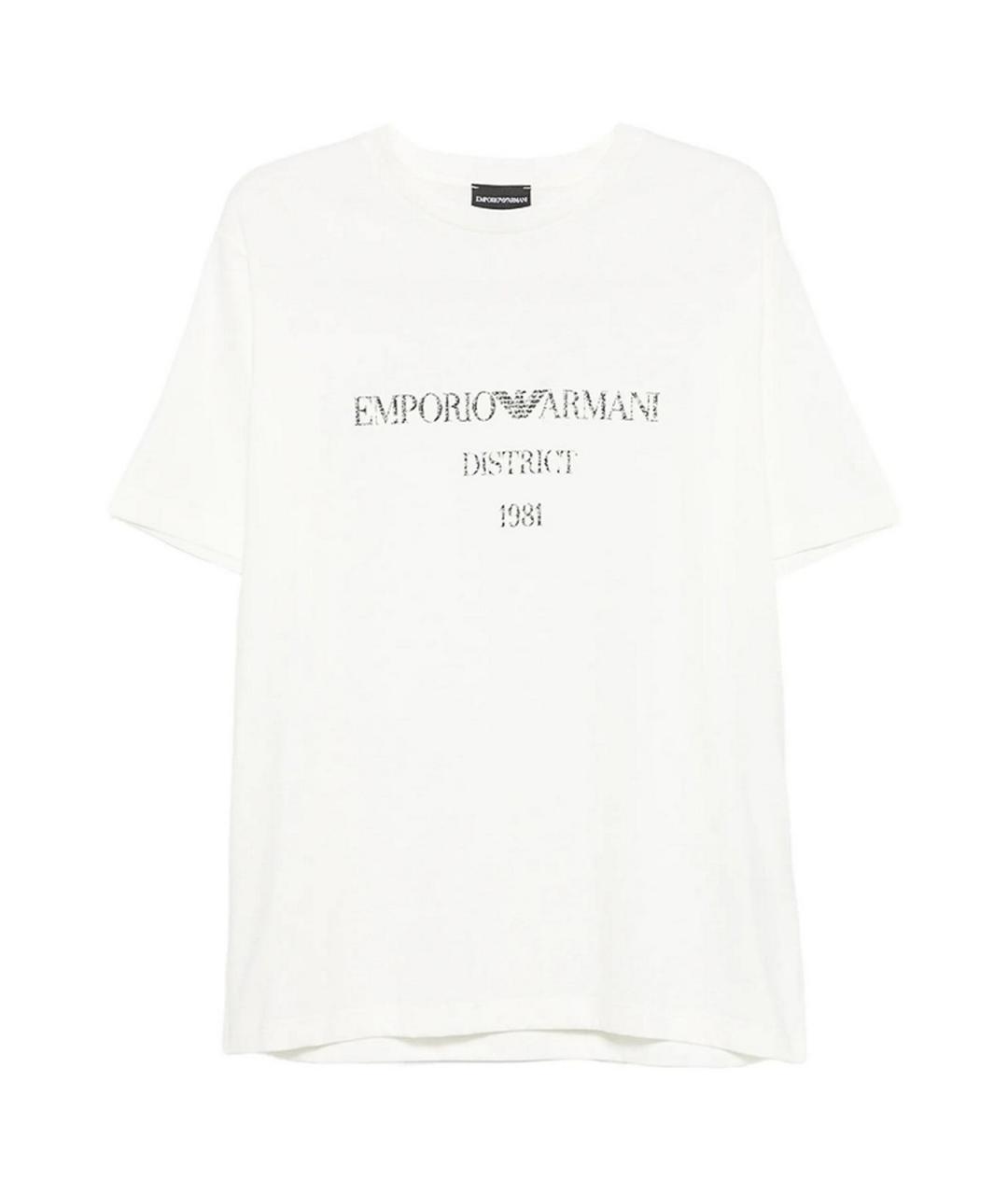 EMPORIO ARMANI Белая хлопковая футболка, фото 1