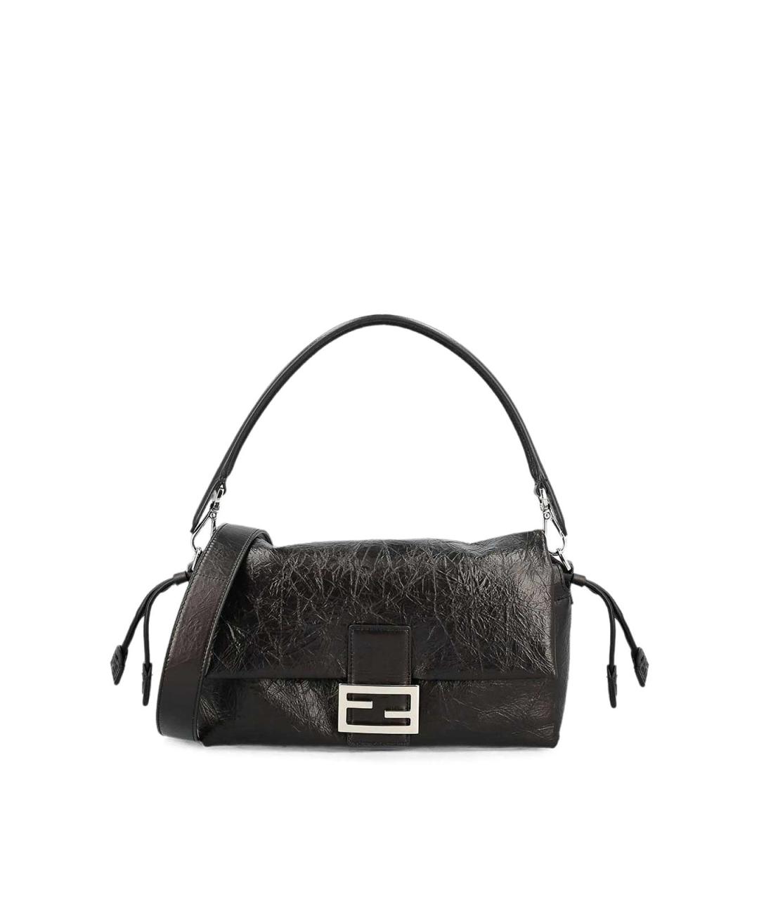 FENDI Черная кожаная сумка через плечо, фото 1
