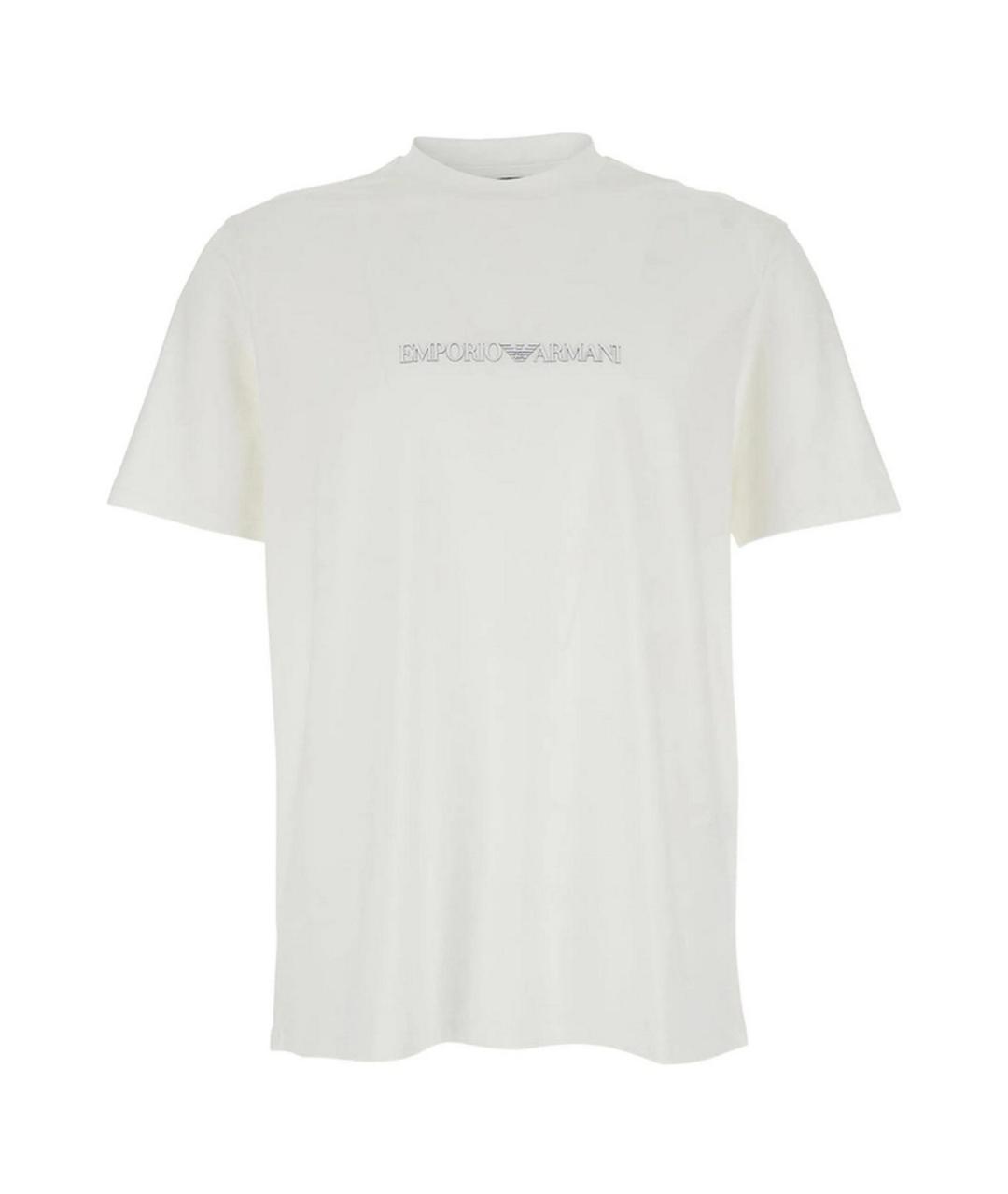 EMPORIO ARMANI Белая хлопковая футболка, фото 1