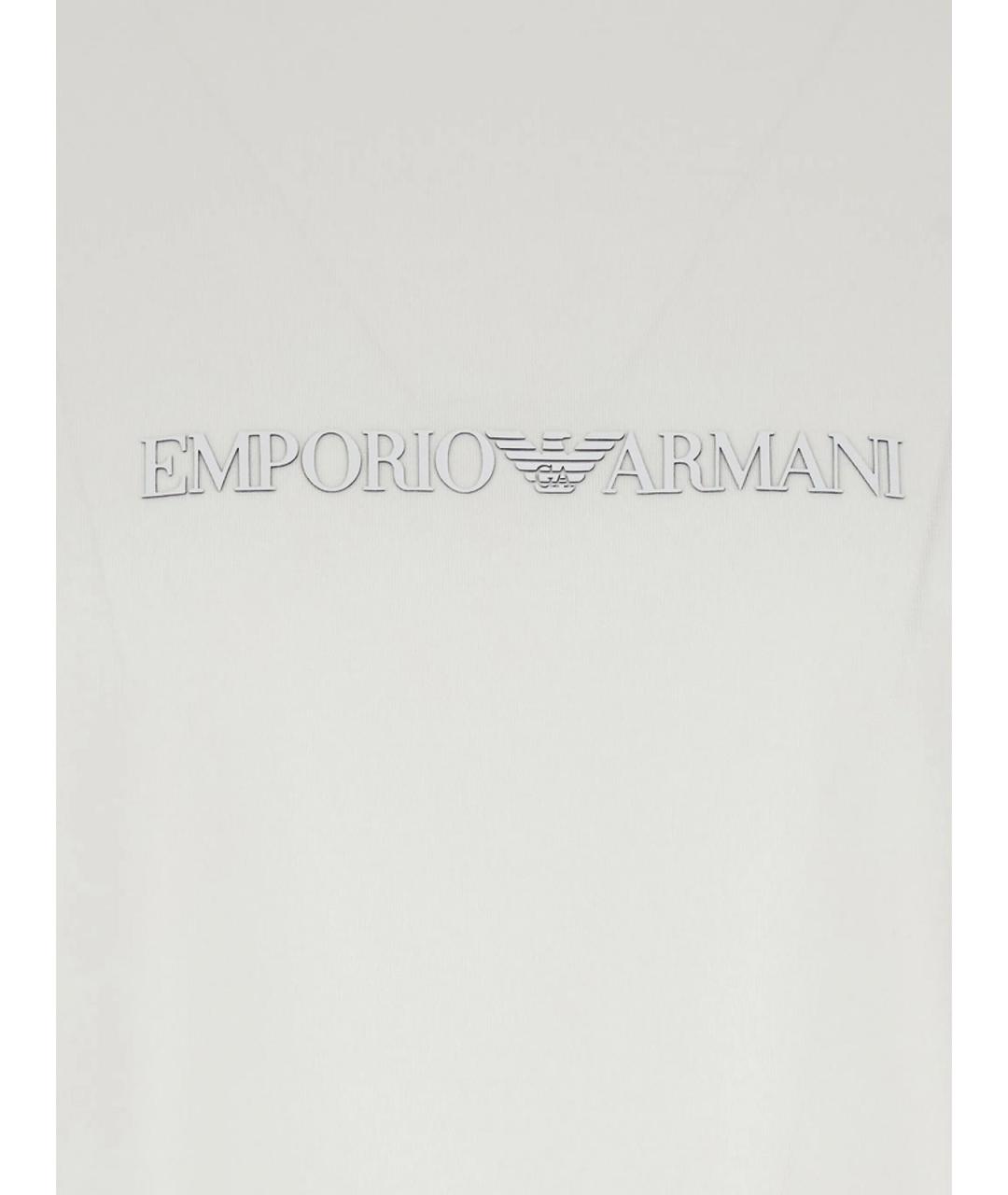 EMPORIO ARMANI Белая хлопковая футболка, фото 2