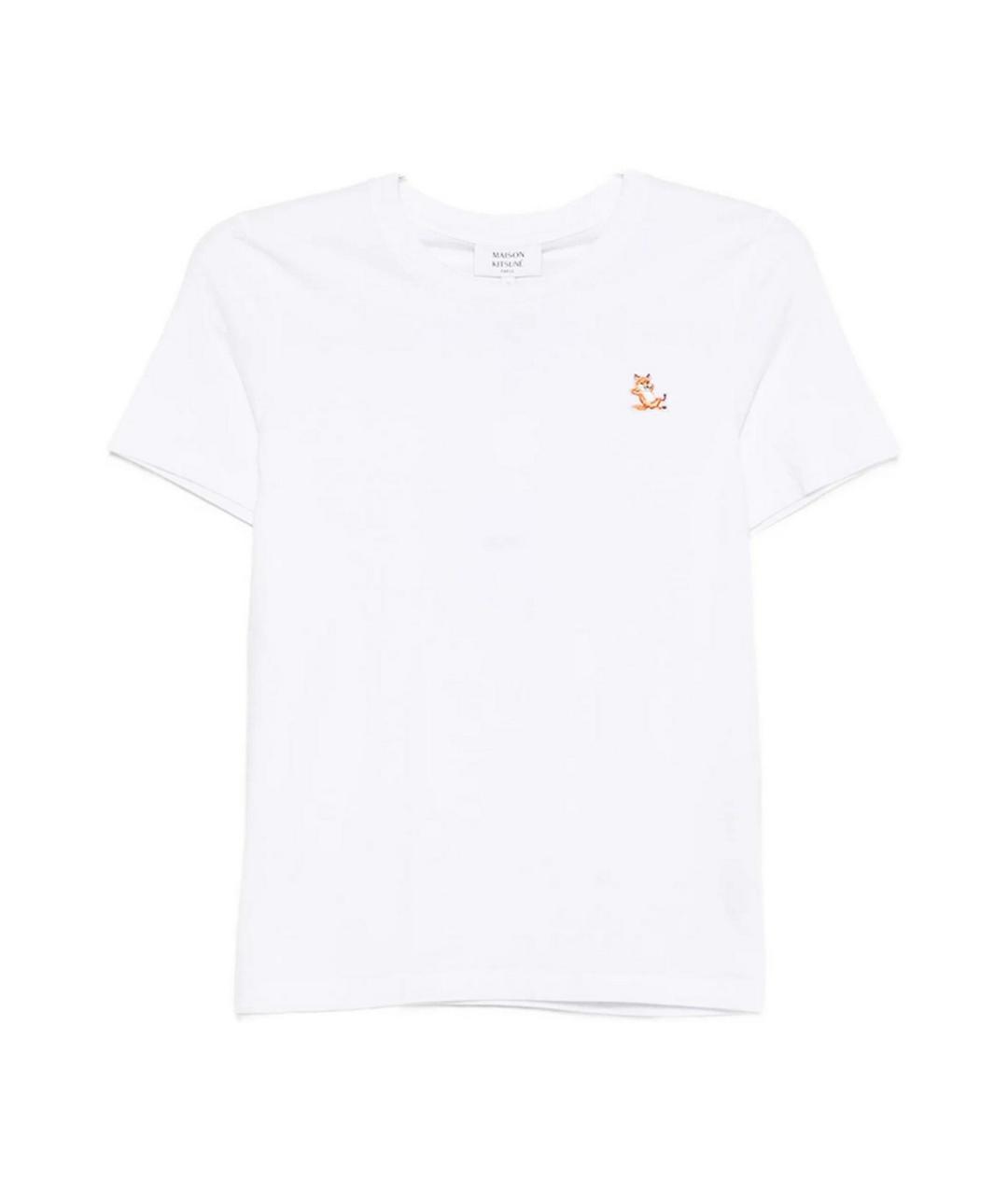 MAISON KITSUNE Белая хлопковая футболка, фото 1