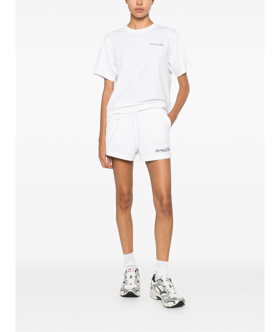 SPORTY AND RICH Белые хлопковые шорты, фото 3