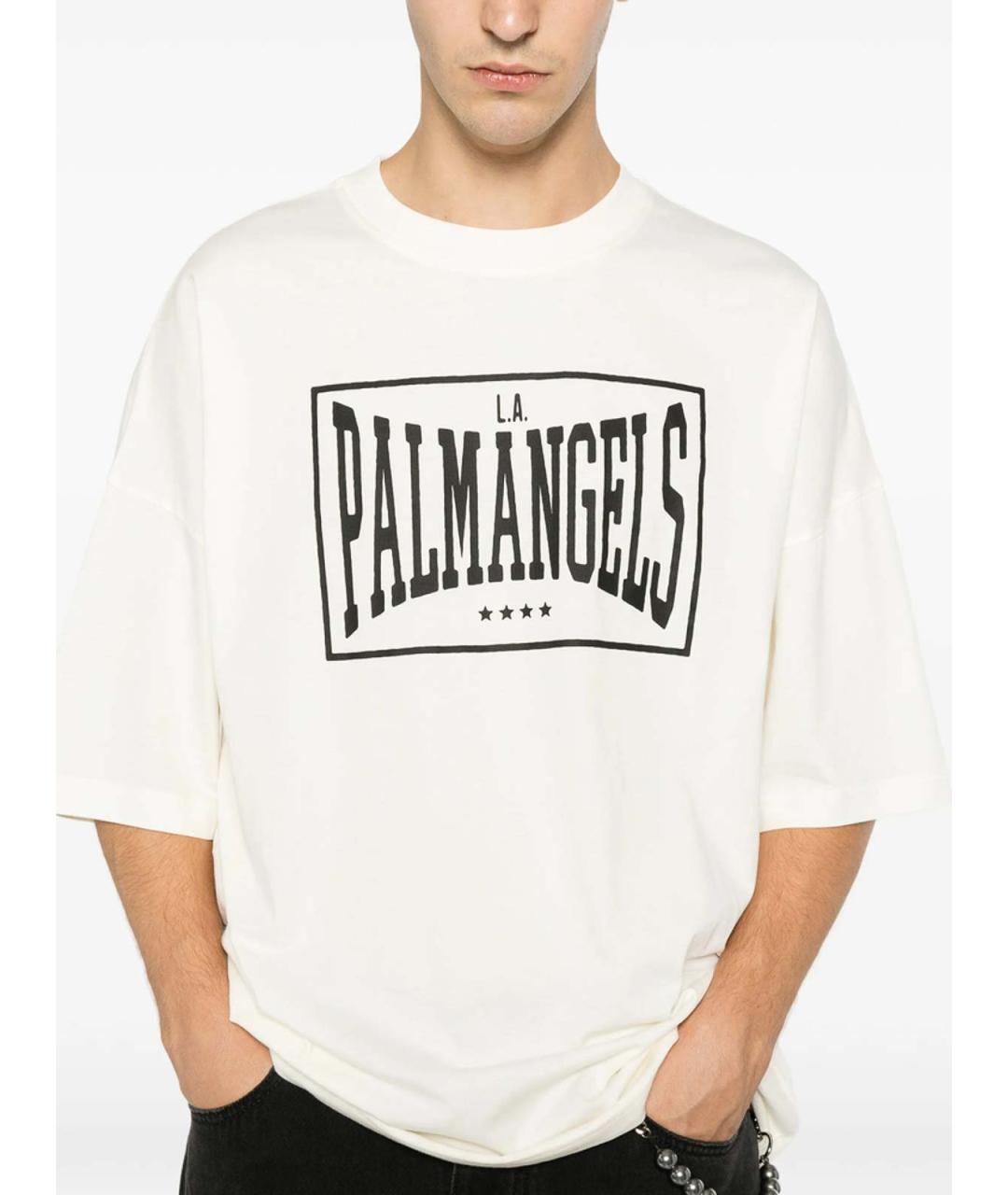 PALM ANGELS Белая хлопковая футболка, фото 4