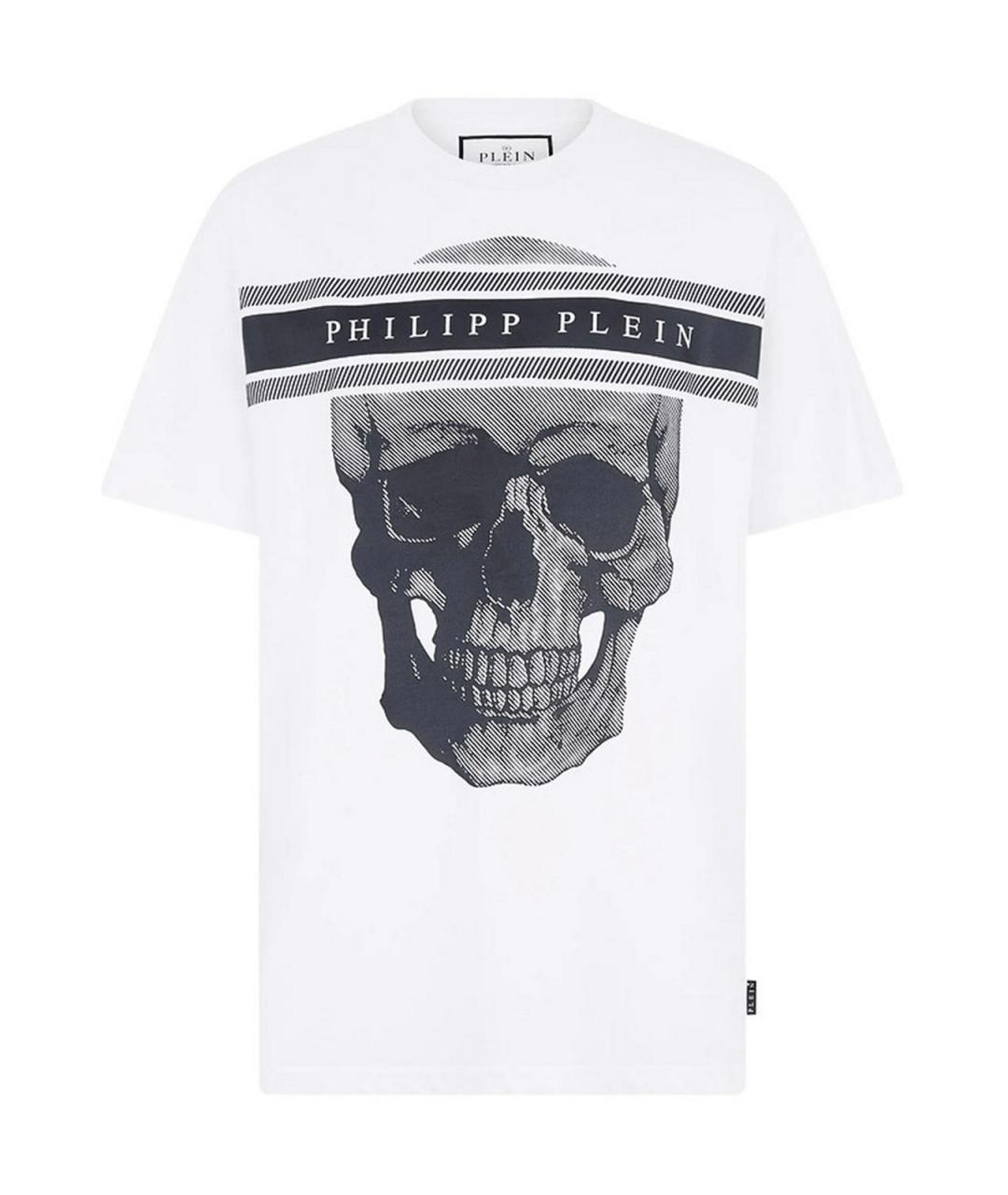 PHILIPP PLEIN Белая хлопковая футболка, фото 1
