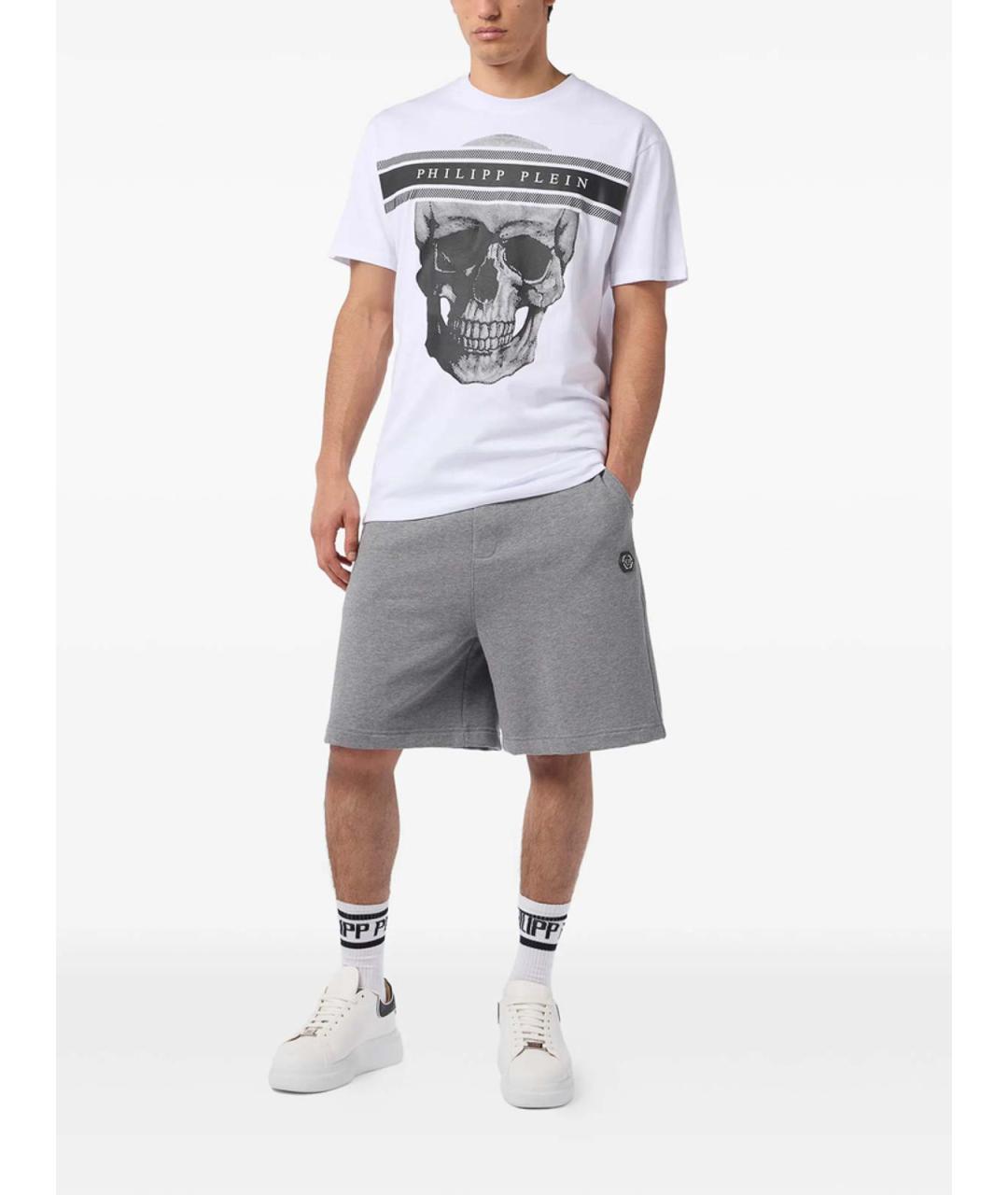 PHILIPP PLEIN Белая хлопковая футболка, фото 4