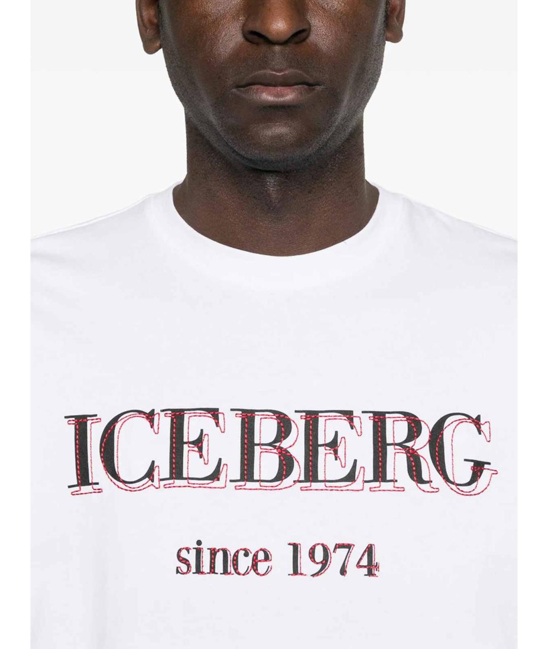 ICEBERG Белая хлопковая футболка, фото 4