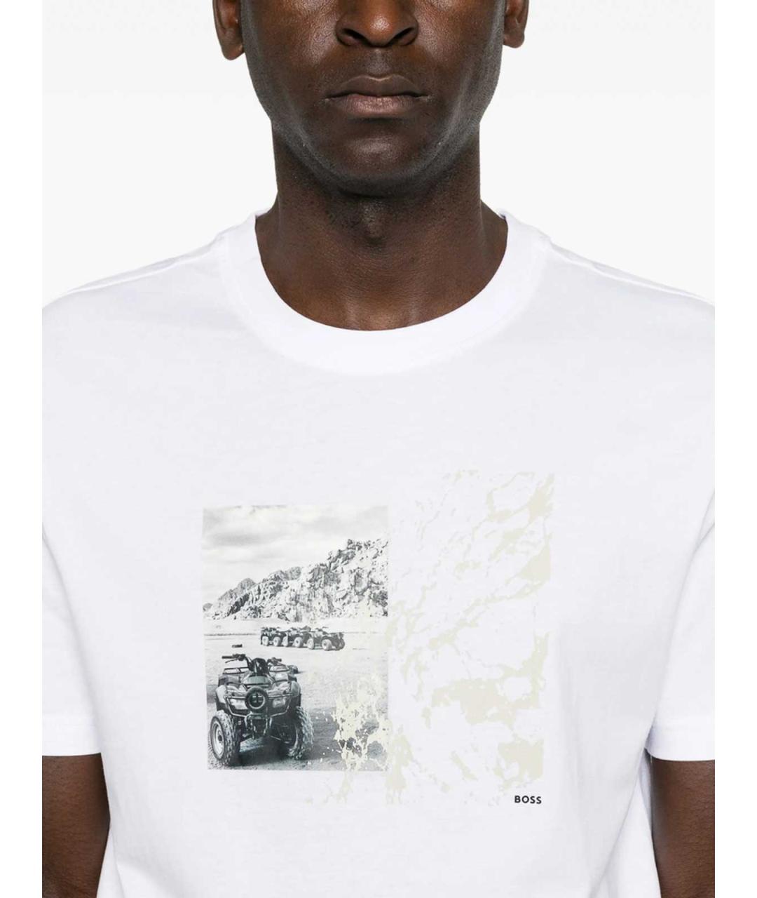 HUGO BOSS Белая хлопковая футболка, фото 4