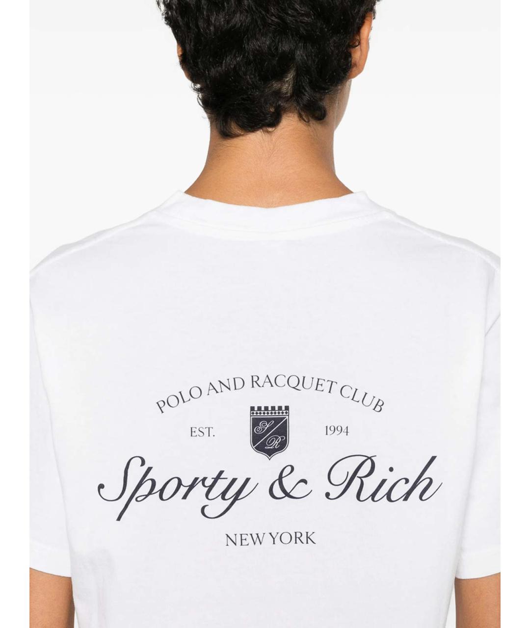 SPORTY AND RICH Белая хлопковая футболка, фото 4