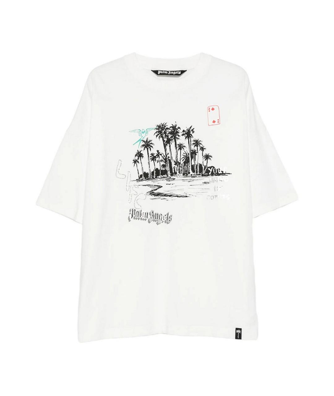 PALM ANGELS Белая хлопковая футболка, фото 1