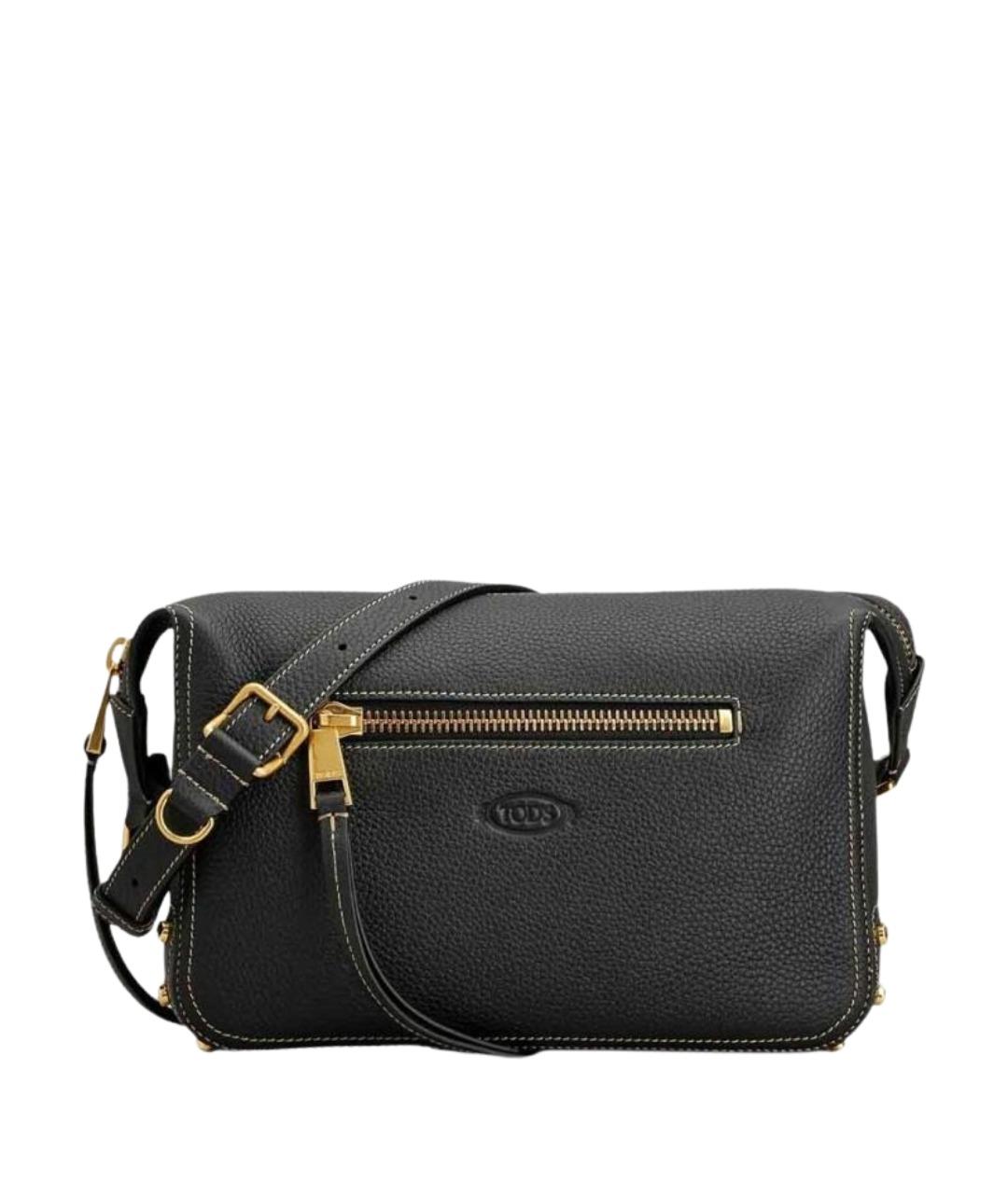 TOD'S Черная кожаная сумка через плечо, фото 1
