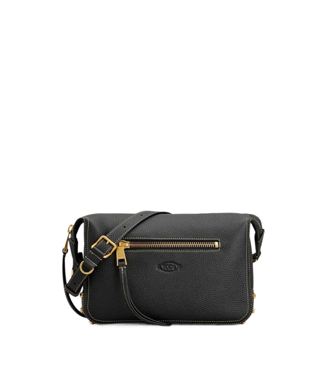 TOD'S Черная кожаная сумка через плечо, фото 4