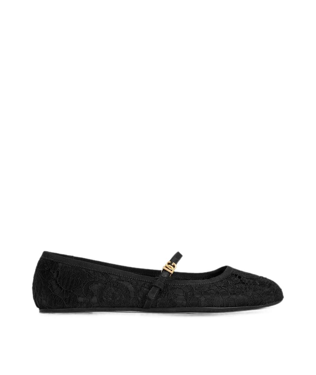 DOLCE&GABBANA Черные текстильные балетки, фото 1