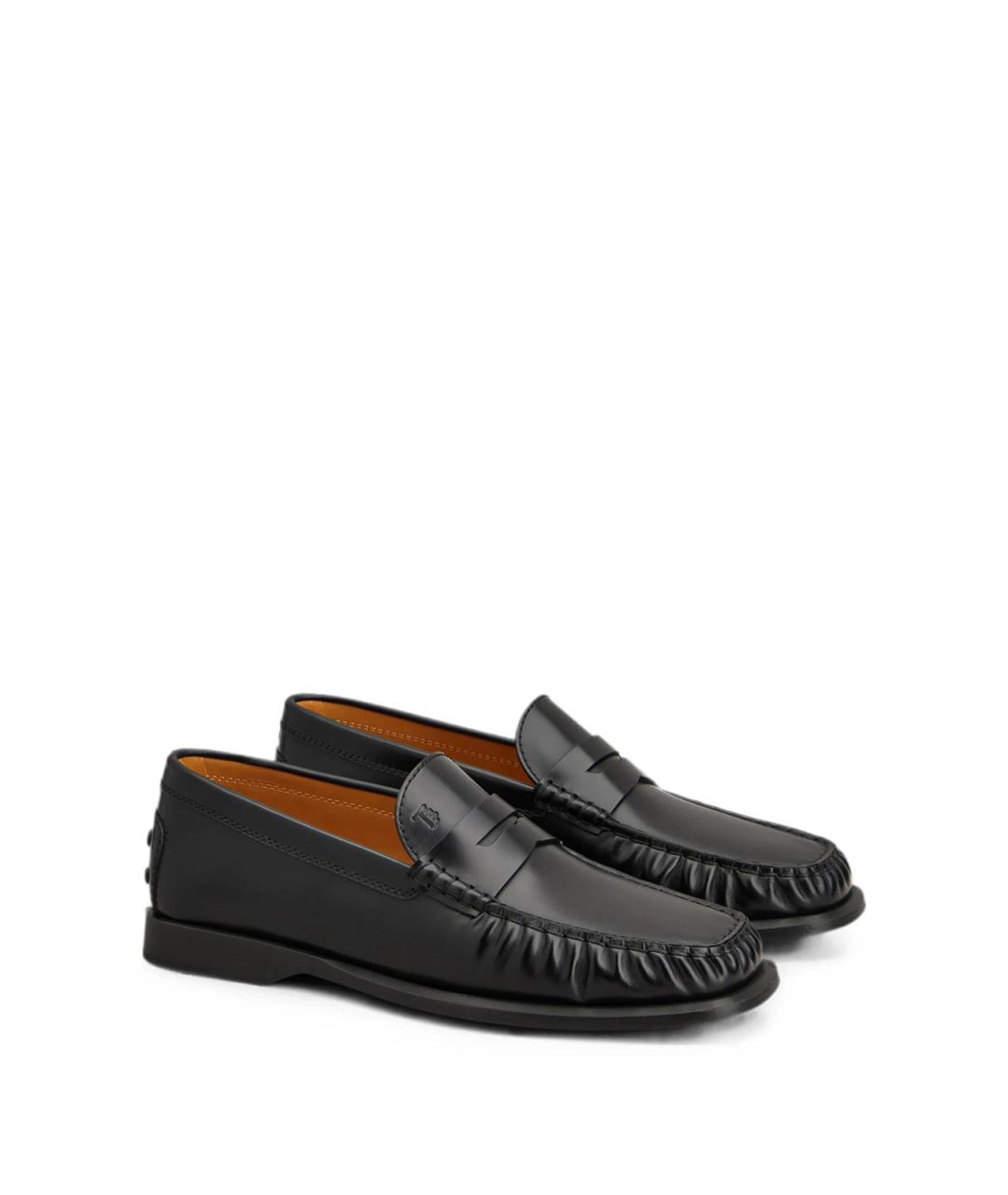 TOD'S Черные кожаные лоферы, фото 2