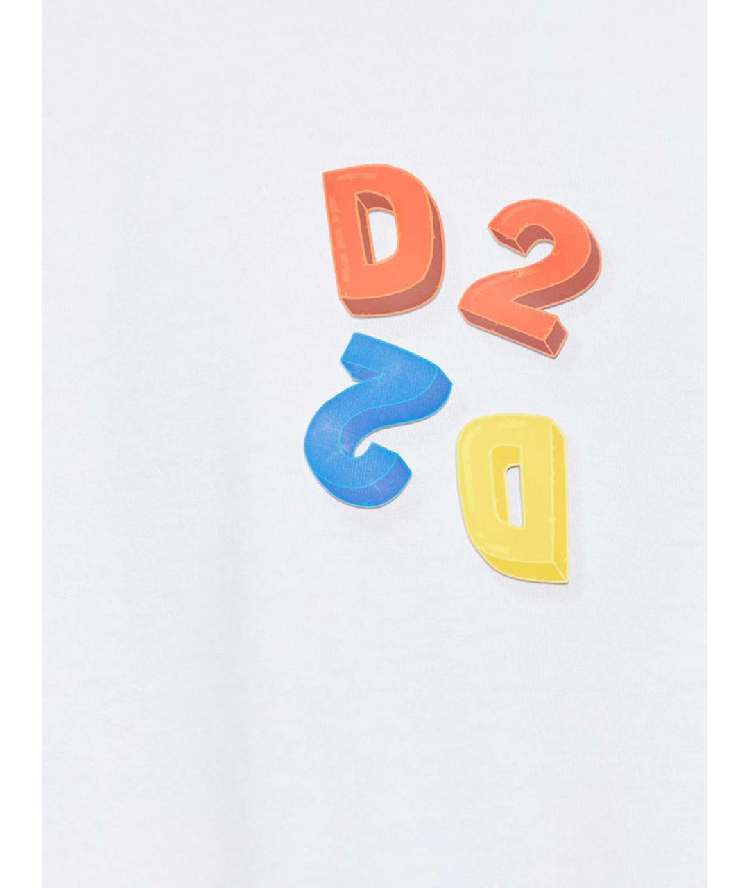 DSQUARED2 Белая хлопковая футболка, фото 4