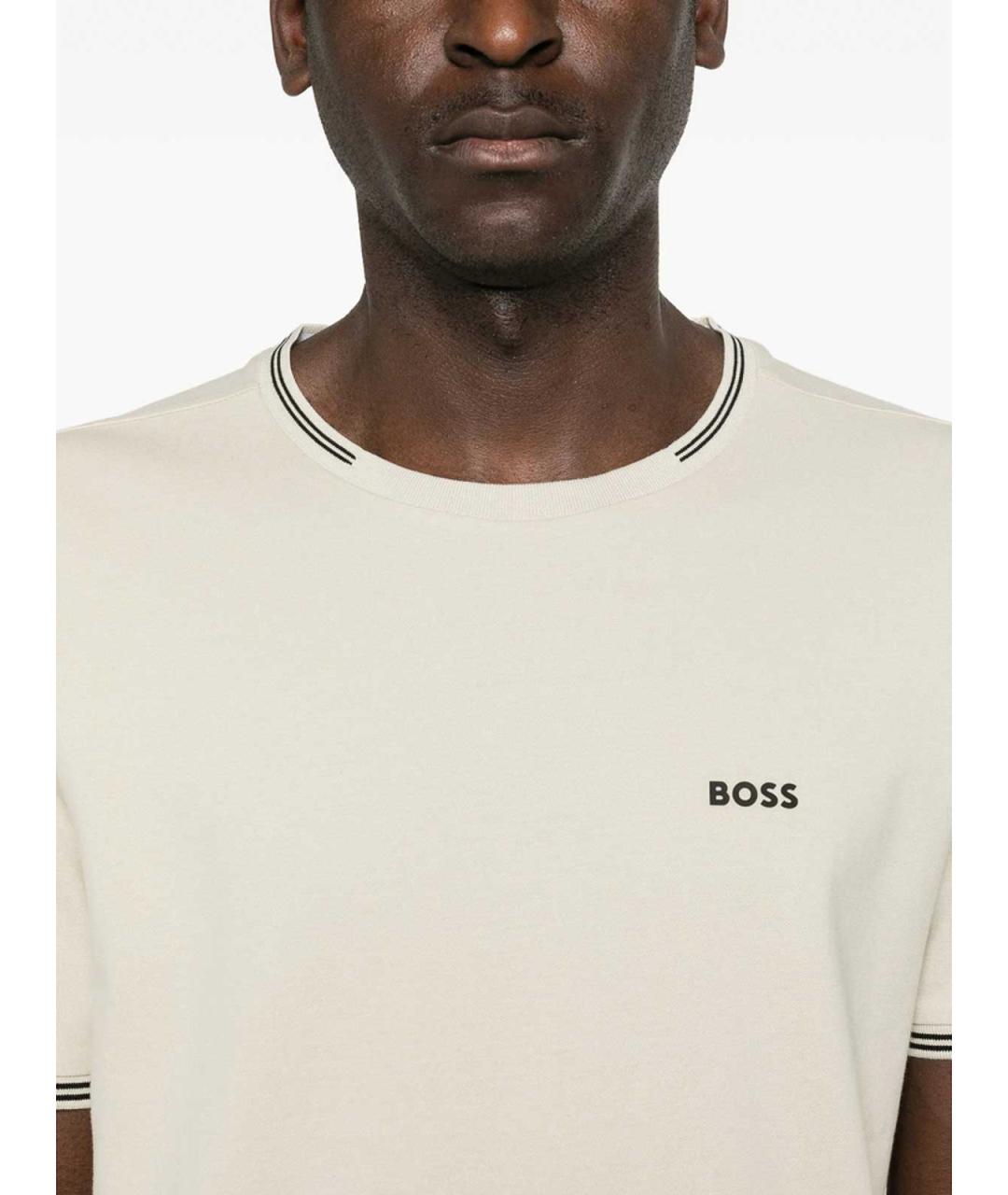 HUGO BOSS Бежевая хлопковая футболка, фото 2