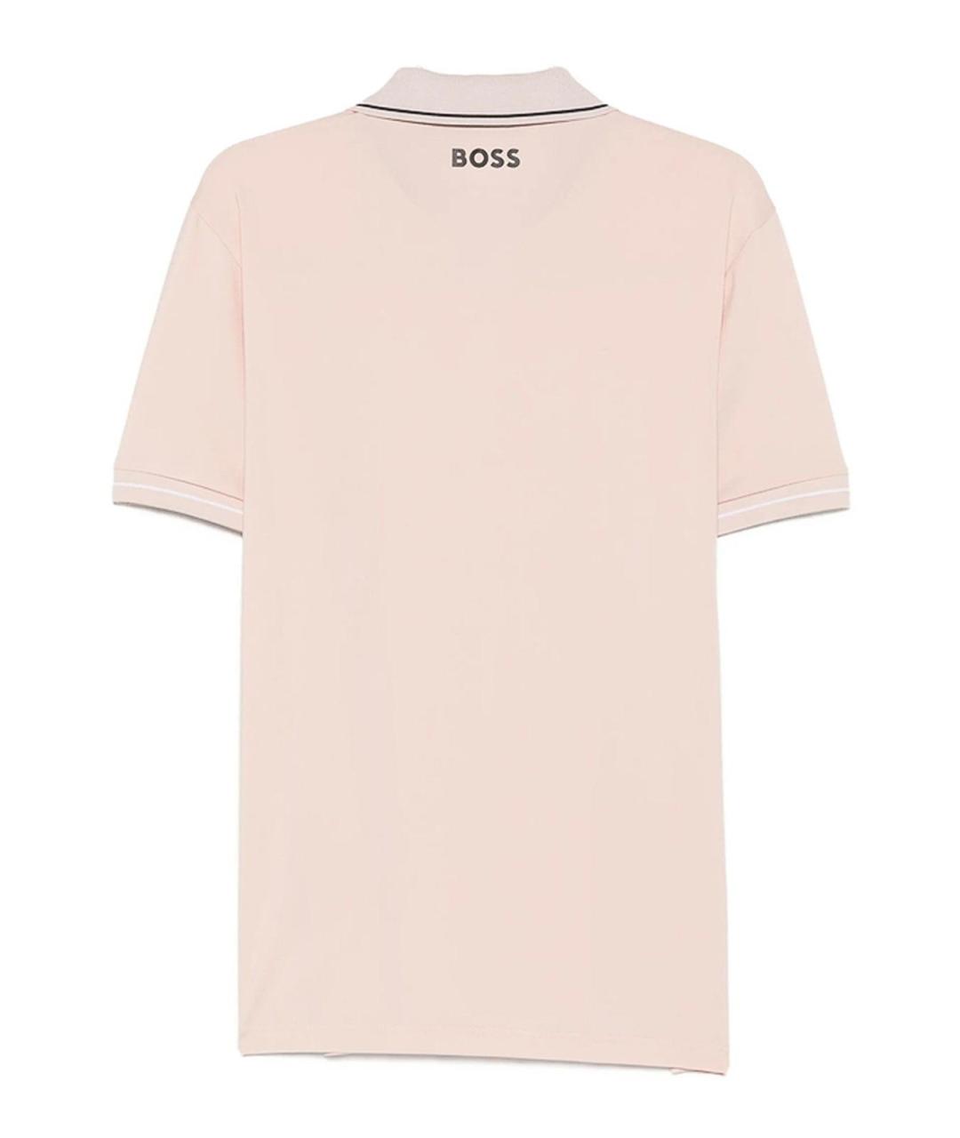 HUGO BOSS Розовое хлопко-полиэстеровое поло с коротким рукавом, фото 2