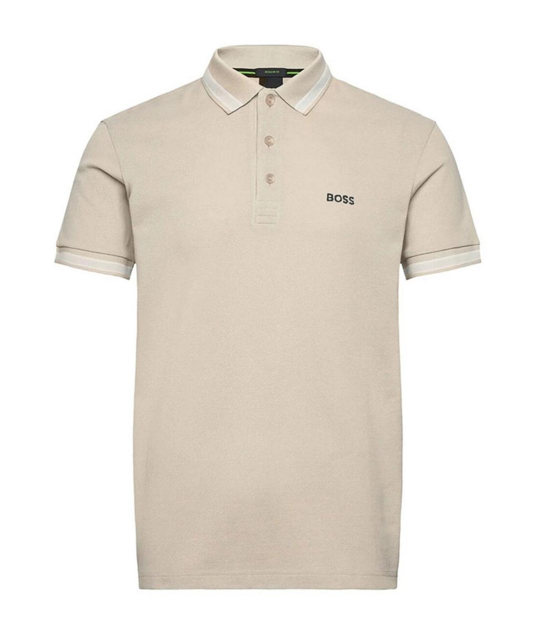 HUGO BOSS Серое хлопковое поло с коротким рукавом, фото 1