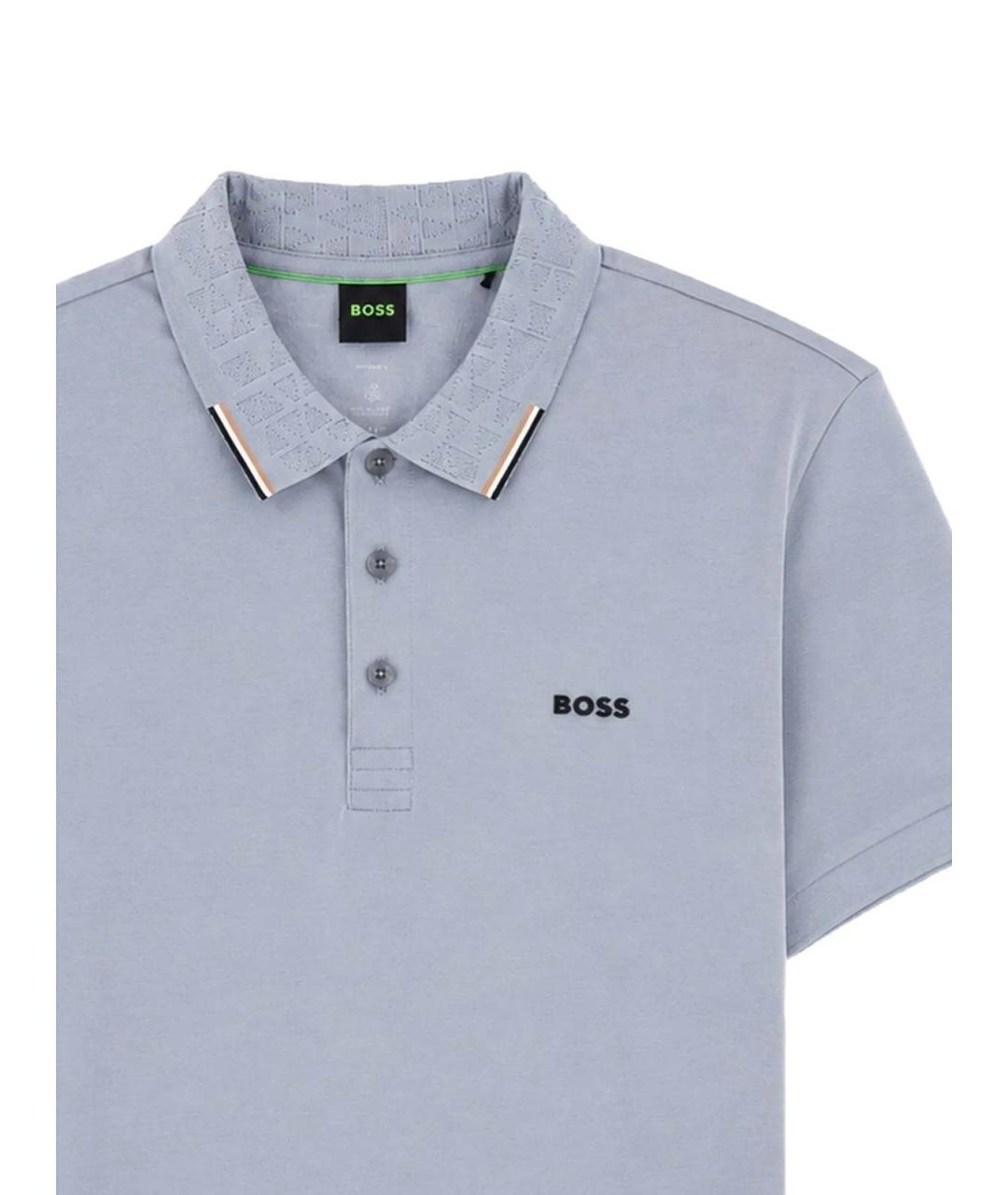 HUGO BOSS Серое хлопковое поло с коротким рукавом, фото 2