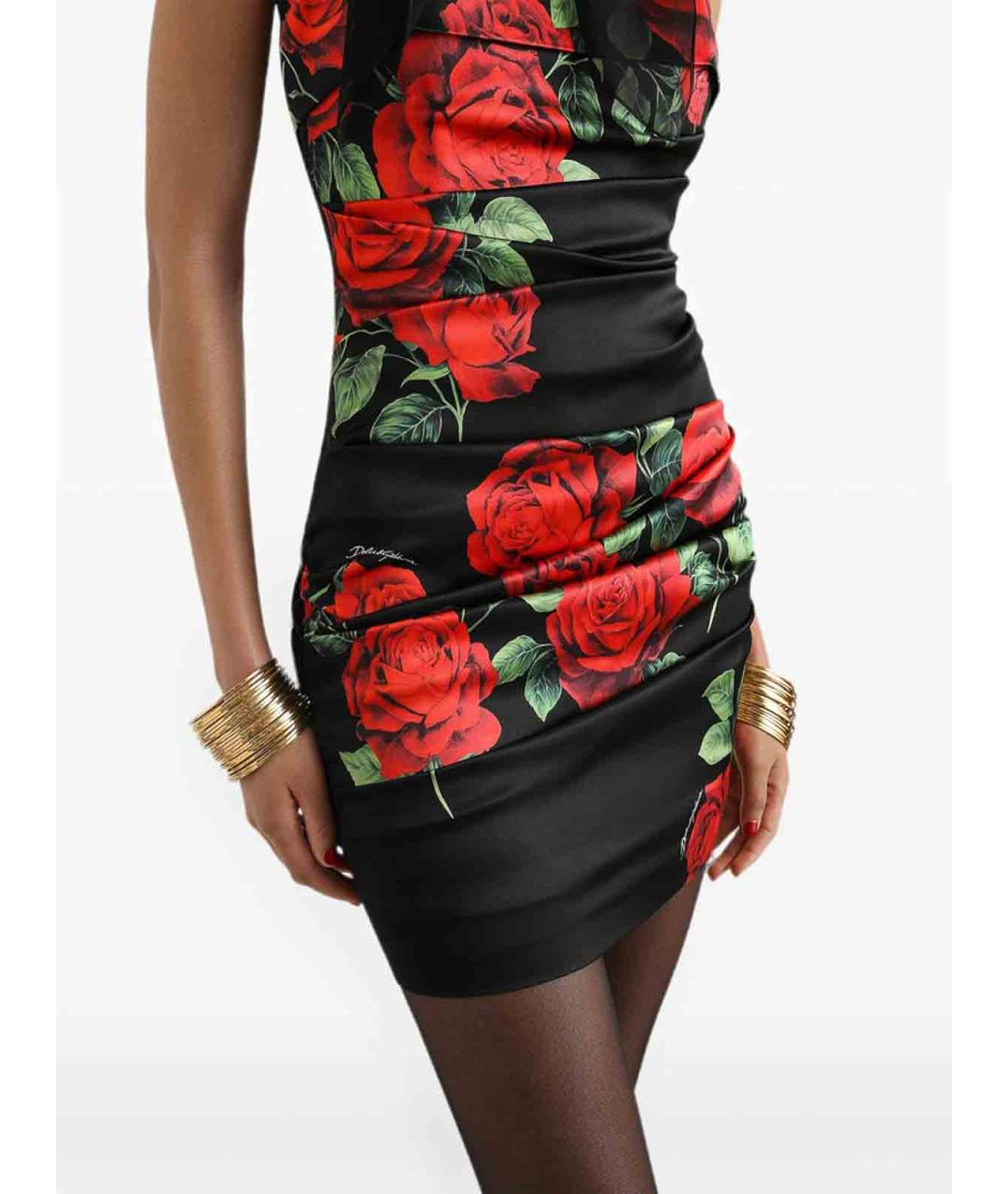 DOLCE&GABBANA Мульти шелковое коктейльное платье, фото 3