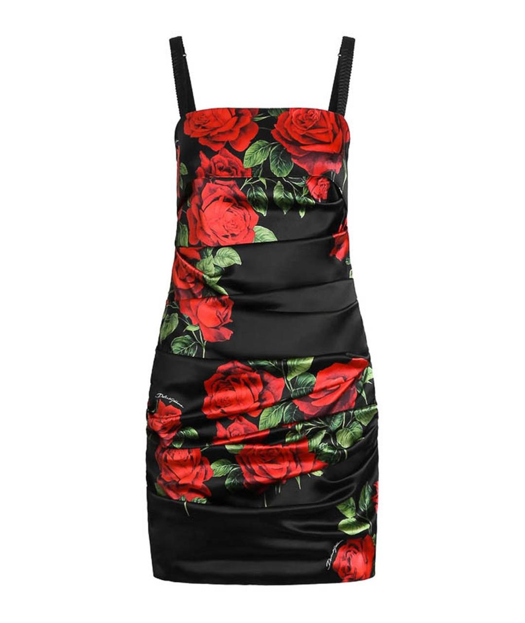 DOLCE&GABBANA Мульти шелковое коктейльное платье, фото 1
