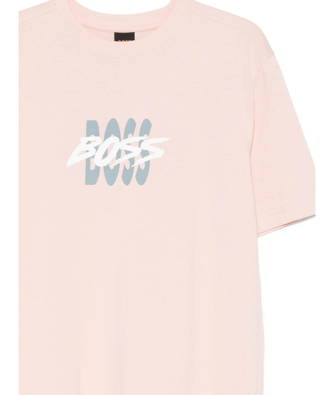 HUGO BOSS Розовая хлопковая футболка, фото 3